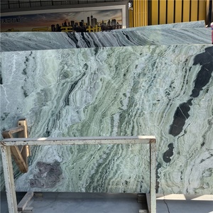 Piastrelle in lastre di marmo verde bianco di alta qualità in fabbrica di piastrelle lucidate in marmo verde giada ghiaccio piano da parete progetti tecnici naturali - Product Image 3