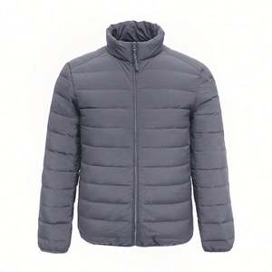 Wholesale Custom Logo Men's Winter <b>Down</b> Coats Outdoor Warm <b>Duck</b> Feather Puffer <b>Jackets</b> with Bubble Puff Fill Polyest Black - Product Image 3