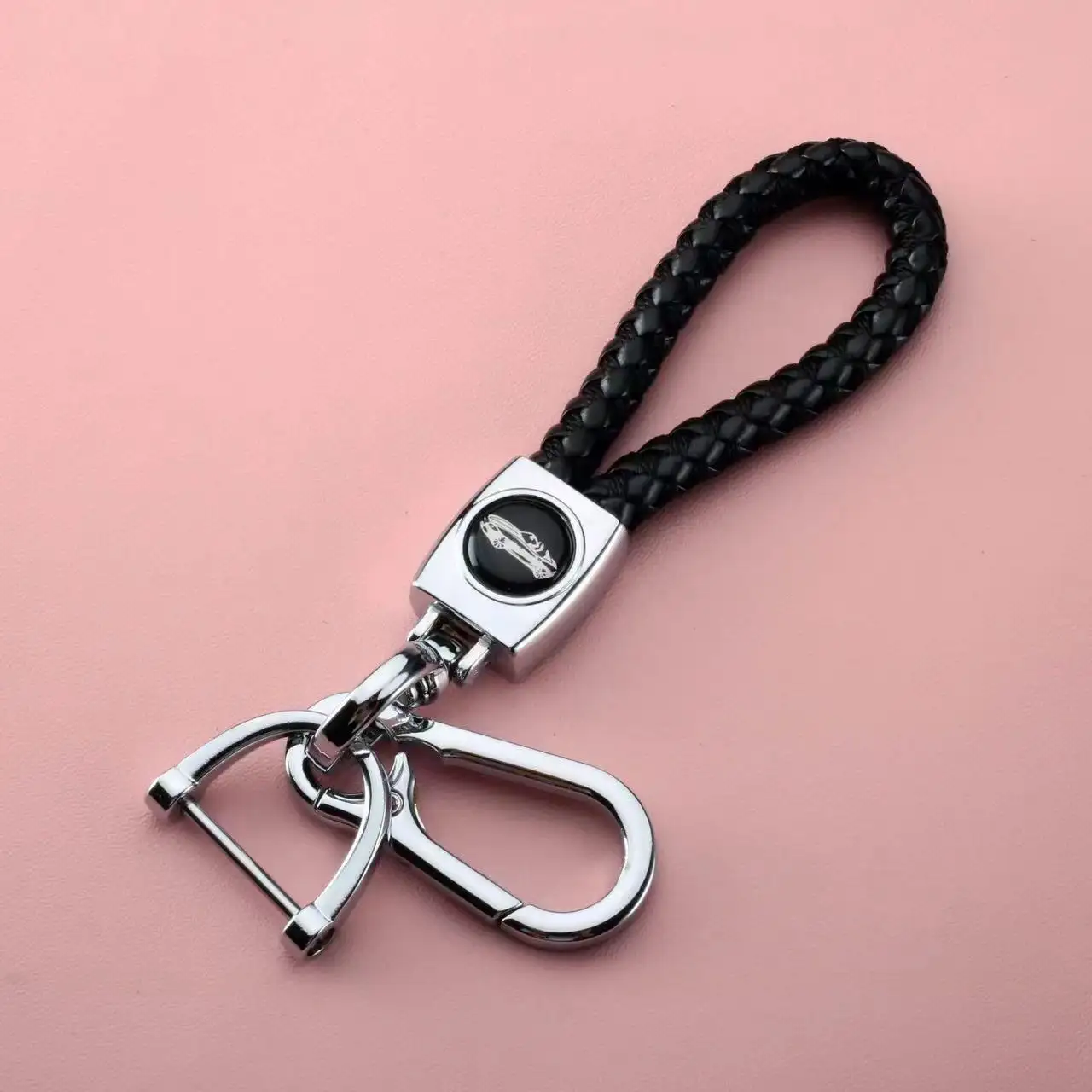 Car keychain spleen leather rope new high quality pendant bag room card keychain