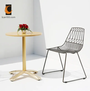 Mobili da ristorante sedia da pranzo sedie in filo metallico verde sedie da ristorante per terrazza all'aperto - Product Image 4