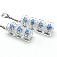 Cute Transparent Stress Relief Fidget Clicker Keychain with LED Lights Custom Logo Keyboard Fidget Toy Keycap Keychain