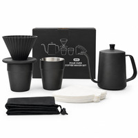 Bouilloire à café portable en céramique pour infusion par le dessus, ensemble de filtres à café pour la maison, la cuisine et le camping