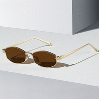 Nouvelles Lunettes de Soleil Métalliques Tête de Léopard Polygone, Monture Rhombus Fine, Tendance INS, Résistantes aux UV 2026