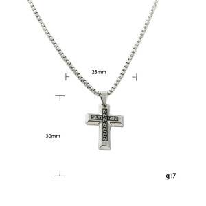 Men's <b>Titanium</b> Steel Cross Pendant Necklace Geometric Design Everyday Wear 120192 - Product Image 5