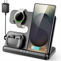 Support de chargeur sans fil 3 en 1 Regent avec charge rapide 15W pour les modèles de montres S25 Ultra/S24/S23/Z Fold/8/7/6/5