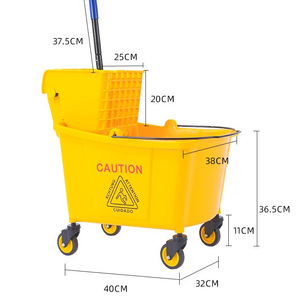 Cubo de Lavado Multiusos con Ruedas Silenciosas y Estructura de Plástico Resistente al Desgaste para Servicios de <span class=keywords><strong>Limpieza</strong></span> Doméstica y Comercial - Product Image 4