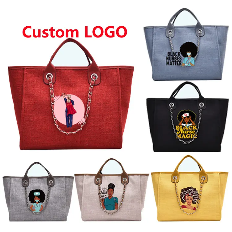 Luxury 2023 Zipper Medical Nurse Tote Bag Women Purse Handbags with Custom Logo