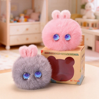 Peluche Lapin Intelligent IA avec Yeux LED Lumineux, Breloque de Sac Mignonne, Pendentif Animal en Peluche Électronique Interactif