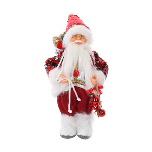 Muñeco de Santa Claus de Peluche con Ribete de Piel, Figura de Santa Claus Vintage, Decoración Navideña para Chimenea, Regalo Navideño - Product Image 6