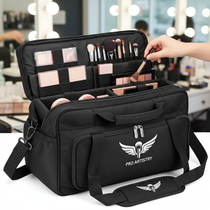 Trousse de <span class=keywords><strong>maquillage</strong></span> grande capacité avec sangles fixes pour le rangement <span class=keywords><strong>professionnel</strong></span> des palettes de <span class=keywords><strong>maquillage</strong></span> - Product Image 1