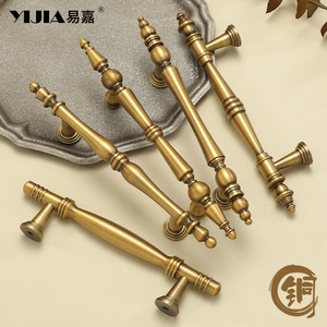 Solid <strong>Antique</strong> Brass Gold Finish Pull High-End Wardrobe <strong>Doors</strong> Cupboard Closet <strong>Handles</strong> and Drawer Knobs - Product Image 3