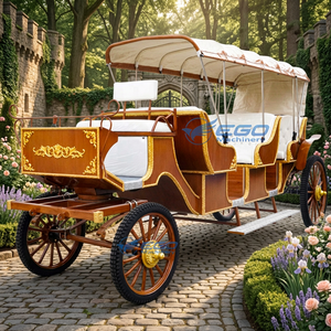 Charrette royale classique en bois, à chevaux, électrique, à 4 roues, pour la visite touristique, à vendre - Product Image 1