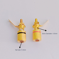 Connecteur jack banane 4mm plaqué or Terminal audio pour haut-parleurs Matériau de contact en cuivre Borne de liaison Borne de haut-parleur