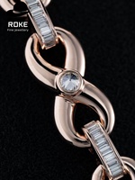 Chaîne cubaine en or rose 9K-14K |   Diamants cultivés en laboratoire mélangés |   Bijoux Hip Hop de Luxe pour Tous les Jours