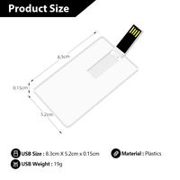 Jaster Free LogoBusiness Id Card Usb 2.0, Flash Drive ramping 4-128GB dapat dicetak, kartu kredit Pendrive