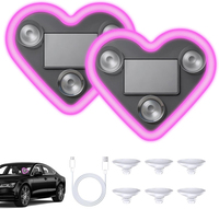 Kabellose Solarbetriebene Auto-Dreiecksfenster-Beleuchtung Herzförmige Neon-Vibrations-Lumineszenz Pink/Rot/Blau/Eisblau
