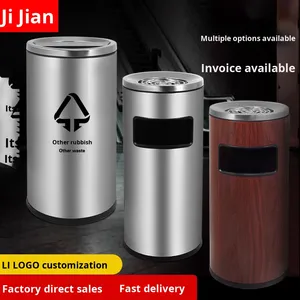 Benutzer definierte moderne große Hong Kong Edelstahl umwelt freundliche Mülleimer vertikale <span class=keywords><strong>Flip</strong></span> Deckel halben Deckel Aschenbecher Küche verwenden Mall Lobby - Product Image 3