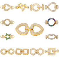 Connecteur de bijoux en cuivre et zircon, forme cœur, losange rond, bouton de pull, fermoir de collier, connecteur de bracelet, motif lèvre-étoile-pêche