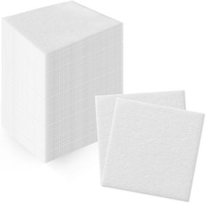 Serviettes de table jetables en lin blanc à 1 pli de 40x40cm d'épaisseur <span class=keywords><strong>pour</strong></span> les réunions de famille sur la table de <span class=keywords><strong>mariage</strong></span>. - Product Image 2