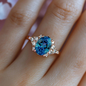 Anello Elegante con Design a Fiocco di Neve Blu per Donne - Product Image 2