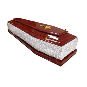 Производитель, европейский стиль, изготовленный по индивидуальному заказу, синий деревянный гроб из павловнии с индивидуальным резным узором, металлические украшения, шкатулки и гробы - Product Image 3