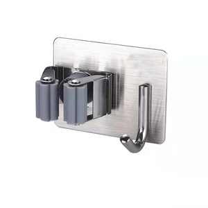 Soporte <span class=keywords><strong>de</strong></span> <span class=keywords><strong>Pared</strong></span> para Escoba y Trapeador <span class=keywords><strong>de</strong></span> Acero Inoxidable para el Hogar, <span class=keywords><strong>Organizador</strong></span> <span class=keywords><strong>de</strong></span> <span class=keywords><strong>Herramientas</strong></span> - Product Image 1