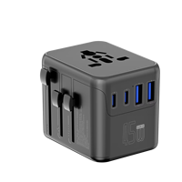 Adaptateur de voyage universel, adaptateur secteur international tout-en-un avec charge rapide GaN