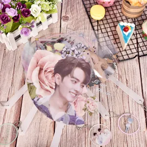 China Supplier Pvc Transparent Fan With A Cute Gifts Handfan Transparent