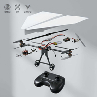 Kit d'avion en papier télécommandé 2,4 GHz DIY, jouet volant électrique, avion éducatif STEM pour enfants débutants, apprentissage scientifique en plein air