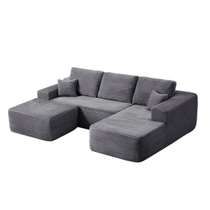 Sofá Seccional en Forma de L de Tres Plazas, Envasado al Vacío, Diseño Moderno en Tela, Ecológico y Duradero para Apartamento o Villa, Envío Gratuito, Muestra Disponible - Product Image 5