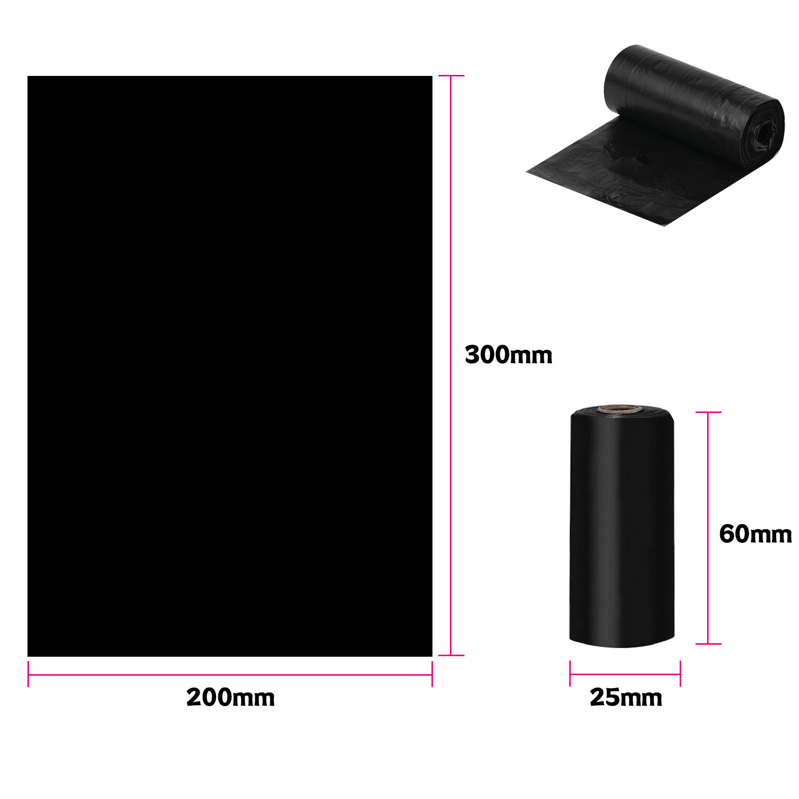 ถุง PE สีดำล้วน ความหนา 0.8 ไม่มีกลิ่น
