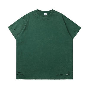 Camiseta Batik de Moda Americana Clásica para Hombre, 300g, Tejido Pesado, Lavado, Holgada, de Manga Corta, para Halloween - Product Image 2