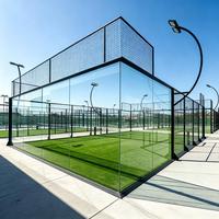 Terrain de padel super panoramique à vue complète avec gazon monofilament et éclairage LED anti-éblouissement pour parc public, destiné aux distributeurs OEM/ODM