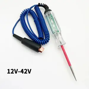 12V & 42V 하이브리드 회로 테스터 진단 도구 LED 표시기 피어싱 프로브 자동차 조명 테스트 12 피트 코일