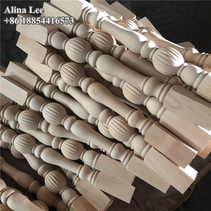 Chất Lượng Tốt Trang Trí Gỗ Lục Bình Sồi Đỏ Lan Can Gỗ Cầu Thang Trục Sồi Gỗ Khắc Cầu Thang Lục Bình Nhà Sản Xuất - Product Image 1