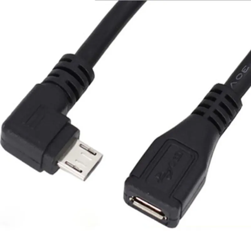 Extension Micro USB Right Angled Male to Female Android Cable USB