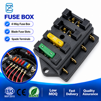 Boîtier de fusibles étanche 4 circuits 12V 24V avec fusibles ATO, panneau de fusibles à lame avec indicateur LED et couvercle anti-humidité, support de fusibles automobile