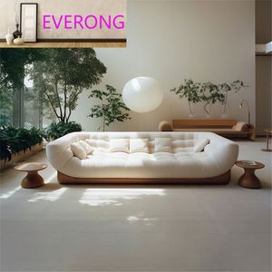 Sofá <span class=keywords><strong>de</strong></span> <span class=keywords><strong>Madera</strong></span> <span class=keywords><strong>de</strong></span> Diseño Creativo <span class=keywords><strong>de</strong></span> <span class=keywords><strong>Segunda</strong></span> <span class=keywords><strong>Mano</strong></span>, Estilo Mangostán Crema, Sofá Francés Moderno y Sencillo en Color Marfil - Product Image 2