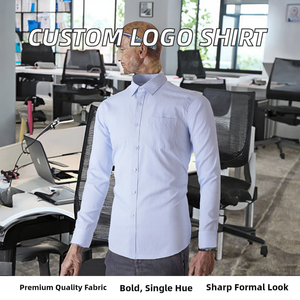 Camisa de Manga Larga de Alta Calidad, Color Sólido, Cuello Cuadrado, Casual, para Oficina, Boda, Esmoquin, Servicio OEM para Hombre, Primavera, 100% Algodón - Product Image 2