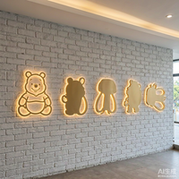 Panneau publicitaire LED miniature personnalisable, logo d'entreprise, mur d'image, fond en verre acrylique gravé, signalétique lumineuse