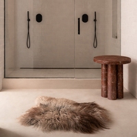 Table d'appoint en marbre Newstar, table d'appoint de luxe en marbre naturel, table de chevet Rosso Levanto