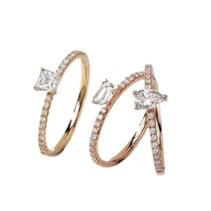 2024 새로운 S925 실버 사각 설탕 반지 여자 사각 작은 다이아몬드 반지 제안 다이아몬드 반지