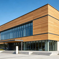 Panneau composite en aluminium antistatique moderne de 4 mm avec finition grain de bois pour la décoration des murs extérieurs des bâtiments commerciaux