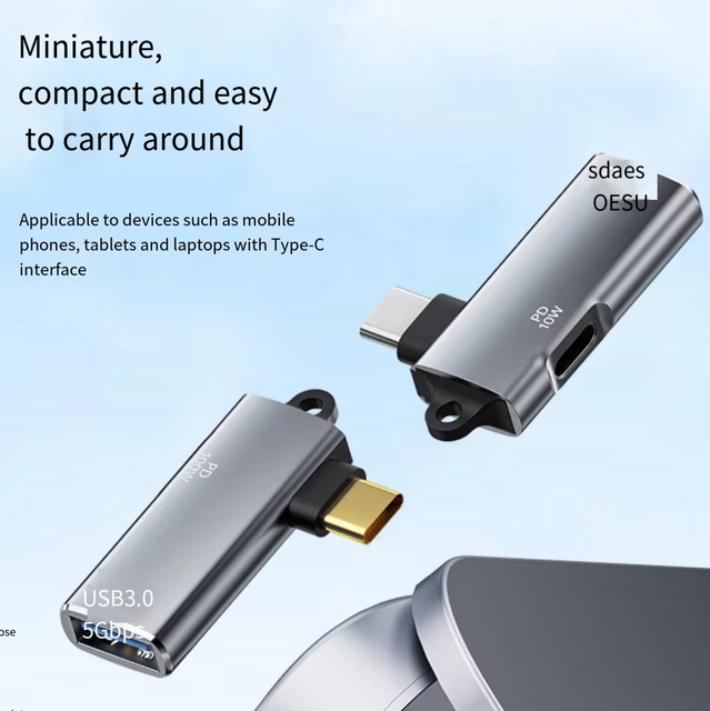 USB-C to USB 3.0 Adapter with OTG Supports PD Charging for On-the-go Use and Connecting to a TV Box