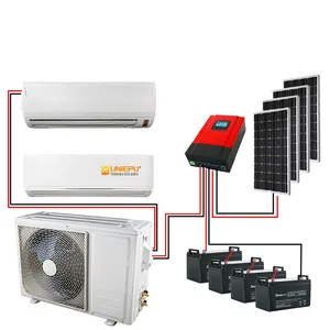 R32 9000btu 24V Dc Power/Verwarming/Cool Solar Dc Naar Ac Omvormer Mini Split Solar Dc Airconditioner