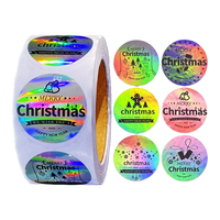 Autocollants adhésifs en vinyle imperméable CMYK pour sacs en papier, étiquettes cadeaux, Joyeux Noël, autocollants cosmétiques pour mascara et perruques