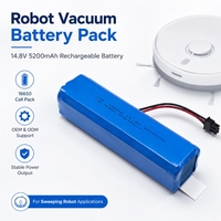 Baterai Kapasitas Tinggi KRL Factory 18650 14.4V 5200mAh 4S2P NTC Untuk Robot Vacuum Cleaner OEM Paket Baterai Isi Ulang