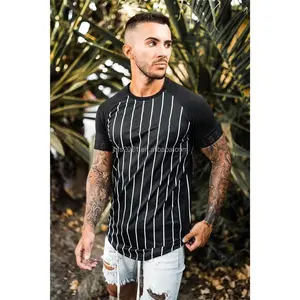 J&H fashion Dropshipping New Arrivals Ropa De Hombre Crew Neck Shortsleeve Stripe Casual Clothing Body fitted T Shirts