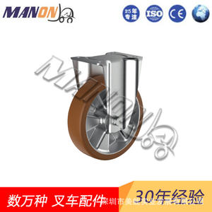 Roue pivotante pour chariot élévateur électrique Meforl, roulement à billes en polyuréthane à bande de roulement ferme, type à trou de boulon, sans frein, résistante à l'usure, support OEM - Product Image 5