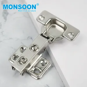 Monsoon Hardware Dobradiça 35mm Copa Deslize Em Dois Sentidos 4 Furos Escondidos Hing Mobiliário Hidráulico Hardware Dobradiça Da Porta Do Armário De Cozinha